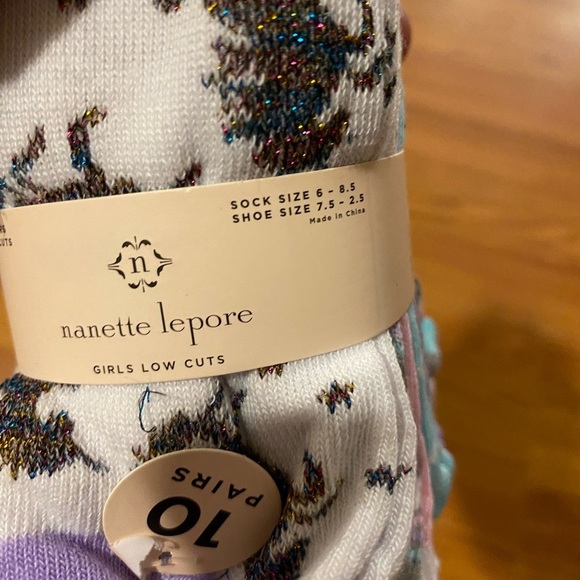 Nanette Lepore 10 pair Girls Low Cut Socks shoe size 7.5-2.5 (HG) - Picture 10 of 11
